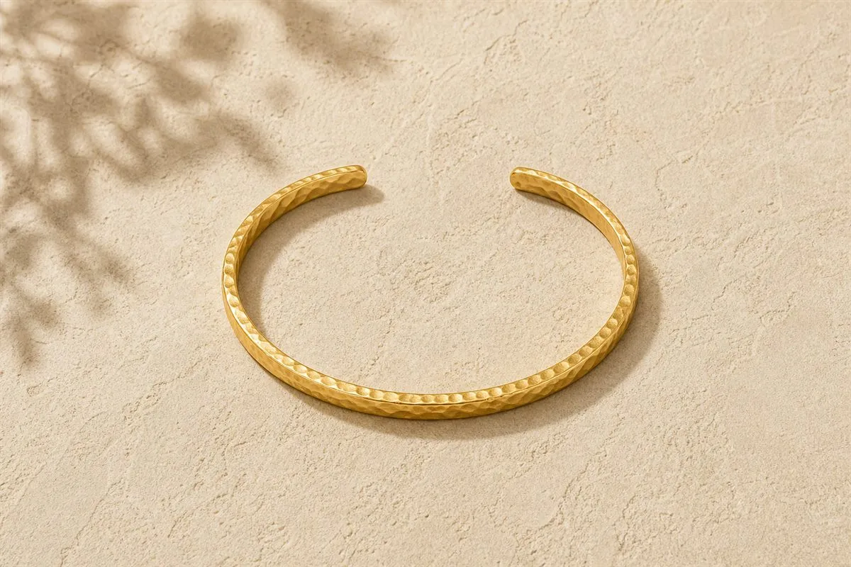 Bracelet Jonc Martelé Doré Essential